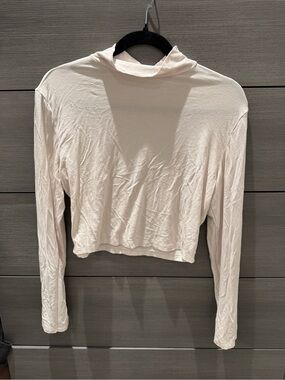 Cropped long sleeve turtle neck